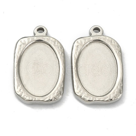 Non-Tarnish 304 Stainless Steel Pendant Cabochon Settings STAS-E191-13P-1