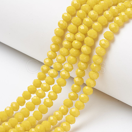 Opaque Solid Color Glass Beads Strands EGLA-A034-P10mm-D04-1