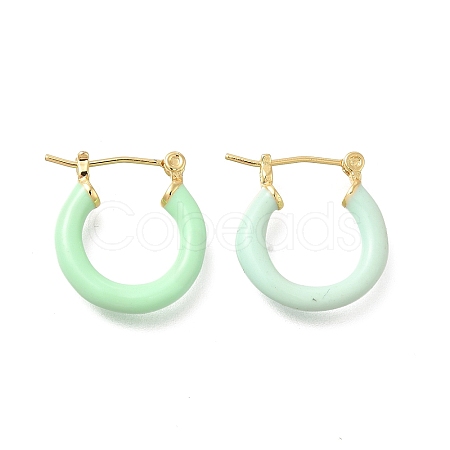 Brass Enamel Hoop Earrings for Women EJEW-M211-01LG-D-1