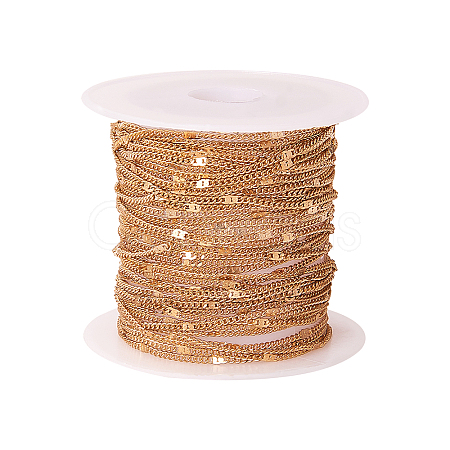 Soldered Brass Coated Iron Curb Chains CH-CJ0001-01A-KCG-1
