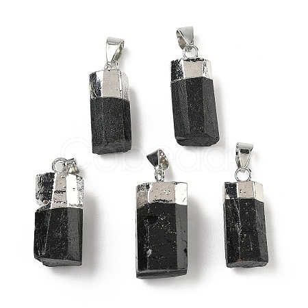 Natural Black Tourmaline Pendants G-D350-02P-1