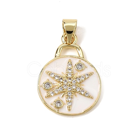 Brass Micro Pave Clear Cubic Zirconia Pendants KK-H267-009A-G-1