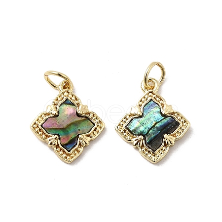 Brass Micro Pave Cubic Zirconia Pendants KK-K384-05G-1