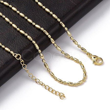 Rack Plating Brass Oval Link Chain Necklace NJEW-A035-06G-01-1
