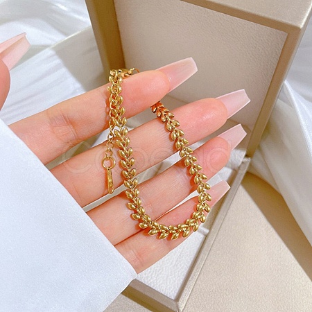 316 Surgical Stainless Steel Chain Bracelets BJEW-P349-03B-G-1