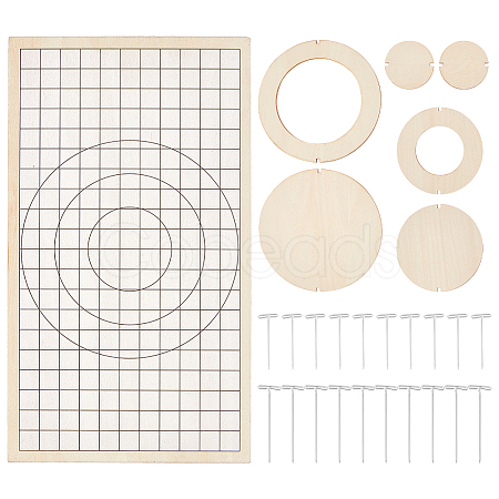 1 Set Wood Blank Coaster Sets AJEW-OC0005-52-1
