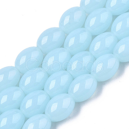 Imitation Jade Glass Beads Strands GLAA-R217-08A-B01-1