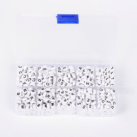 1 Box Letter Acrylic Beads SACR-X0012-B-1