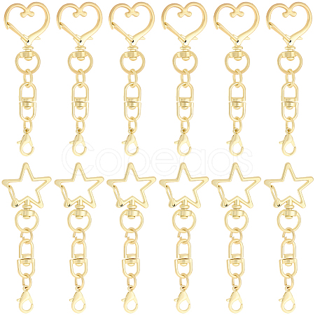 20Pcs 2 Styles Zinc Alloy Swivel Clasps FIND-SP0004-24LG-1
