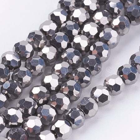 Electroplate Glass Bead Strands X-EGLA-R042-4mm-06-1