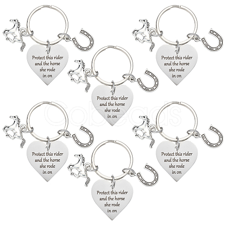 6Pcs Alloy Keychains KEYC-SW00044-1