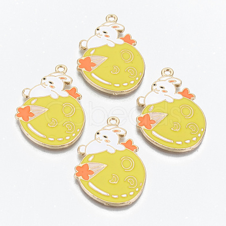 Alloy Enamel Pendants ENAM-T011-09KC-RS-1
