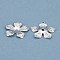 Brass Bead Cap, Long-Lasting Plated, 5-Petal Flower, 925 Sterling Silver Plated, 13x13.5x0.5mm, Hole: 1.5mm