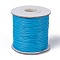 Waxed Polyester Cord, Bead Cord, Deep Sky Blue, 0.5mm, about 169.51~174.98 Yards(155~160m)/Roll