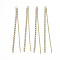 Brass Rhinestone Cup Chain Big Pendants, Tassel Pendant, with Ball Chain, Crystal, Golden, 70x3.5x2mm, Hole: 1.6mm