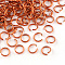 Aluminum Wire Open Jump Rings, Orange Red, 6x0.8mm, 5mm inner diameter, about 2150pcs/50g