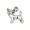 Alloy Resin Pendants, Animals theme, Mixed Shapes Charms, Dog, 17x16x3.5mm, Hole: 2mm