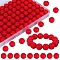 80Pcs Round Silicone Focal Beads, Chewing Beads For Teethers, DIY Nursing Necklaces Making, Red, 15mm, Hole: 2mm