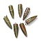 Natural Unakite Pointed Pendants, with Platinum Brass Findings, Bullet, 32~35x10~11mm, Hole: 7X3mm