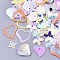 Ornament Accessories, PVC Plastic Paillette/Sequins Beads, Mixed Shapes with Heart, Mixed Color, 3~13x3~13x0.4~1.5mm, Hole: 0.9~1.4mm