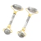 Natural Labradorite Brass Face Massager, Facial Rollers, Golden, 142~150x54~58x19~22mm