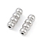 Anti-Tarnish Rhodium Plated 925 Sterling Silver Screw Clasps, Twist Clasps, Round, Platinum, 11x4mm, Hole: 1.2mm