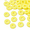 Handmade Polymer Clay Beads, Disc/Flat Round, Heishi Beads, Yellow, 6x1mm, Hole: 2mm, about 23500pcs/1000g