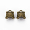 Tibetan Style Alloy Charms, Cadmium Free & Lead Free, Tiger, Antique Bronze, 12.5x12.5x7.5mm, Hole: 1.8mm