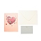 Rectangle 3D Pop Up Paper Greeting Card, with Paper Card and Envelope, Valentine's Day Wedding Birthday Invitation Card, Heart, 200x150x3mm, Open: 200x300x130mm