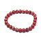 Synthetic Regalite Bead Stretch Bracelets, Round, Dyed, Red, Inner Diameter: 2 inch~2-1/8 inch(5.2~5.5cm), Bead: 10mm