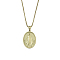 201 Stainless Steel Pendant Necklaces, Oval with Human, Real 18K Gold Plated, 23.35 inch(59.3cm)