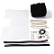 DIY Woolen Yarn Square Knitting Crochet Bags, including PU Leather Belt, Plastic Mesh, Wax Cord, Alloy D Ring & Magnetic Snap, Iron Pin & Chain, Black, 1cm