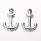 Tarnish Resistant Anchor 304 Stainless Steel Pendants, Stainless Steel Color, 26x16.5x3mm, Hole: 2mm