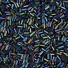 Metallic Colours Glass Bugle Beads SEED-N005-001-D02-3