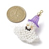 Halloween Theme Handmade Glass Seed Beads Woven Pendants PALLOY-MZ00216-2