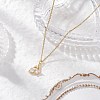 Brass Micro Pave Clear Cubic Zirconia Pendant Necklace NJEW-JN05390-01-1