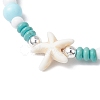 Synthetic Turquoise & Porcelain & Dyed Natural Howlite Beads Stretch Bracelets for Women BJEW-JB11793-01-4