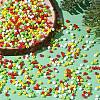 4 Colors Christmas 8/0 Glass Round Seed Beads SEED-X0058-03B-5