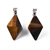 Natural Tiger Eye Pendants G-N326-107D-2