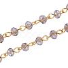 Handmade Rondelle Glass Beads Chains for Necklaces Bracelets Making AJEW-JB00037-05-4