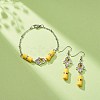 Evil Eye Handmade Lampwork Earring & Bracelet Sets SJEW-JS01250-9