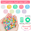 540Pcs 9 Colors Transparent & Luminous Plastic Beads KY-SC0001-85-3