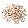 Light Gold Plated Alloy Enamel Pendants ENAM-R136-18-2