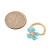 Round Seed Beads with Gemstone Beads Rings RJEW-MZ00015-04-3