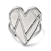 Non-Tarnish 304 Stainless Steel Open Cuff Ring Components STAS-M323-59P-2