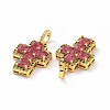 Brass Micro Pave Clear Cubic Zirconia Pendants ZIRC-F135-24G-A-4