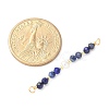 Faceted Round Natural Lapis Lazuli & Kyanite & Potato Natural Cultured Freshwater Pearl Beaded Connector Charms PALLOY-JF03531-02-4