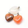 Heart Dyed Natural Agate Pendants G-Q371-01-2