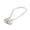 Anti-Tarnish Rhodium Plated 925 Sterling Silver Magnetic Clasps with Safety Chain STER-A043-06P-2