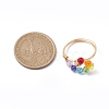 Colorful Glass Teardrop Finger Ring RJEW-JR00653-3